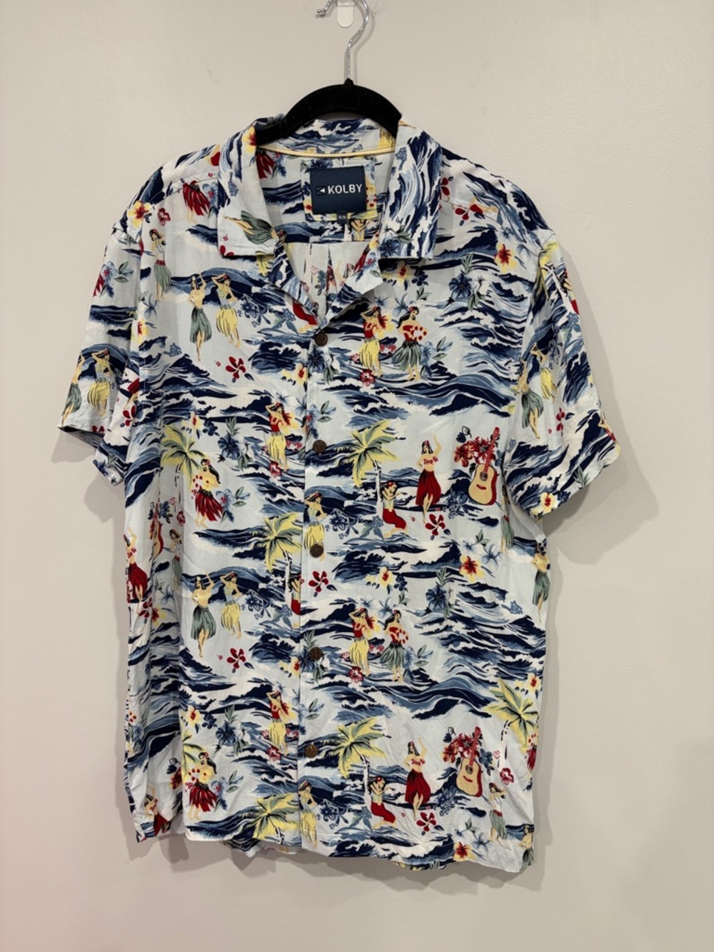 Men’s Blue Hawaiian Print Short Sleeve Shirt